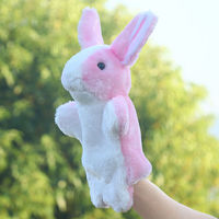 凡小熊小白兔子手偶公仔动物手套毛绒玩具娃娃早教幼儿园表演儿童讲故事 粉兔