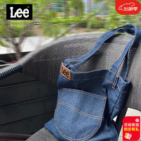 Lee 帆布包2023新款大容量购物袋日系韩版手提包托特包牛仔单肩包包女 深蓝