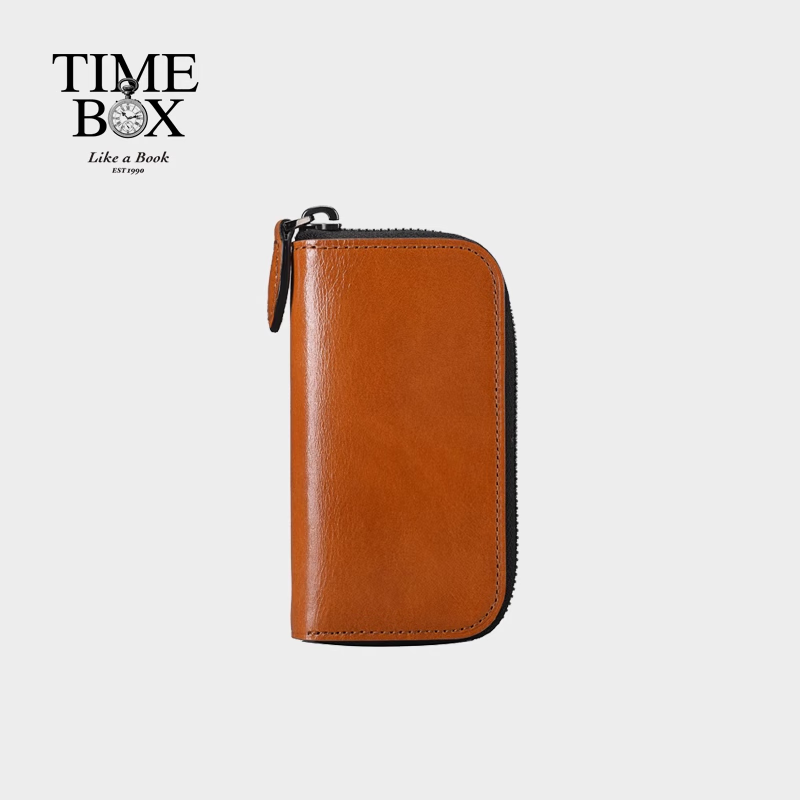 Time boxTIMEBOX LAB意大利树羔皮商务钥匙包牛皮小包简约多色 钥匙包-焦糖色