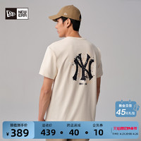 NEW ERA 纽亦华 2024夏季新款MLB手绘泼墨短袖T恤情侣NY印花圆领潮