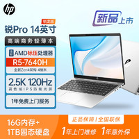 百億補貼：HP 惠普 普銳Pro 14英寸筆記本電腦（R5-7640H、16GB、1TB）