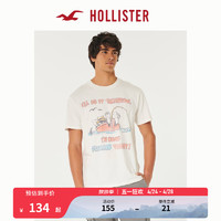 HOLLISTER24春夏美式棉质宽松圆领短袖T恤男女装358312-1 米白色 S (175/92A)