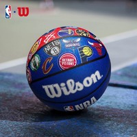 Wilson 威尔胜 官方新款NBA彩色全队徽印花PU室内外通用7号篮球