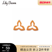 Lily Brown 春夏  简约复古叶子型大耳环耳钉LWGA211346