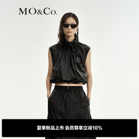 MO&Co.Reebok联名系列2024夏轻量花苞型上衣夹克MBD2TOP046 黑色 M/165
