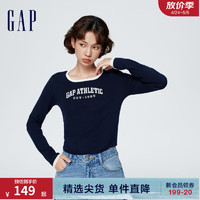 Gap 蓋璞 女裝春季2024天鵝頸針織衫891639上衣 海軍藍 165/84A(M)亞洲尺碼