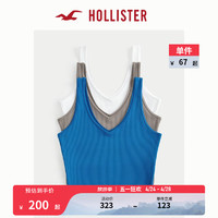 HOLLISTER24春夏辣妹百搭3件装罗纹面料V领背心 女 358328-1 白色 - 浅棕色 - 蓝色 M (165/92A)