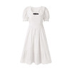 LEDIN 乐町 午后茶歇甜美连衣裙女23夏季新款白裙C1FAD3V01 白色 S