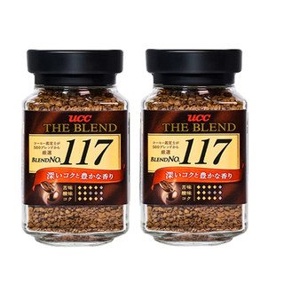 UCC 悠诗诗 117速溶黑咖啡粉 日本进口 冻干无蔗糖职人美式咖啡口感醇厚 117两瓶180g
