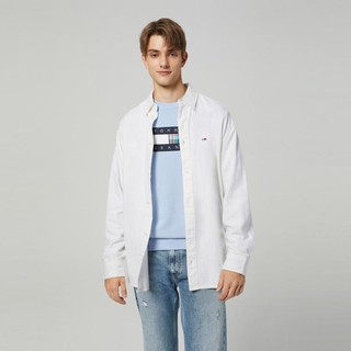 TOMMY HILFIGER Tommy Jeans男装纯棉时尚刺绣字母LOGO宽松透气长袖衬衫16037