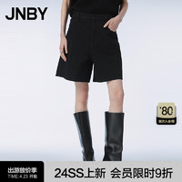 江南布衣（JNBY）24夏牛仔短裤女纯棉宽松休闲阔腿经典5O4E12140 990/牛仔黑 XS