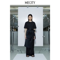 百亿补贴：MECITY 女士春季新款胸前胶印简约字母图案落肩宽松T恤女潮518525