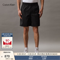 卡尔文·克莱恩 Calvin Klein Jeans24春夏男士休闲通勤经典贴章松紧腰直筒短裤J325143 BEH-太空黑 L