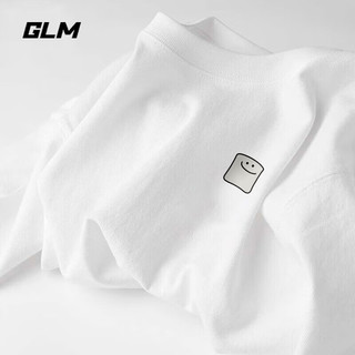 GLM 森马集团品牌白色长袖t恤男重磅男装打底衫秋季纯棉宽松男士衣服