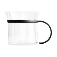 XIONG&YANG 熊与杨 极简设计师水杯耐热玻璃杯子 家用办公室高级茶杯咖啡杯 黑色C-CUP