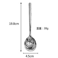 古永旗舰店 不锈钢圆锤纹勺 5只装