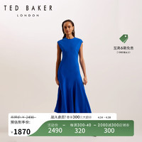 Ted Baker2024春夏女士纯色无袖不对称下摆连衣裙275261A 蓝色 3