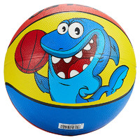 VICLEO 维克利奥 篮球 青少年中小学生室内外用儿童篮球鲨鱼橡胶篮球 V419702 黄色/蓝色 5号