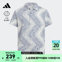 adidas高尔夫运动短袖POLO衫男大童儿童夏季阿迪达斯 深蓝/淡绿 170CM
