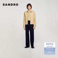 SANDRO2024春夏男装日常简约拉链休闲棉质夹克外套SHPBL00785 G177/浅褐色 XS
