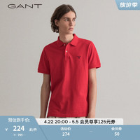 GANT 甘特 夏季男女同款情侣款时尚休闲舒适翻领短袖Polo衫|232110 620朱红色 M