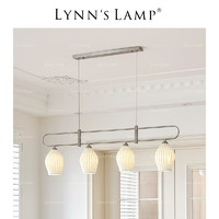 立意 Lynn's立意 陶瓷骨瓷餐厅长条吊灯 中古日式吧台岛台法式白玉灯具