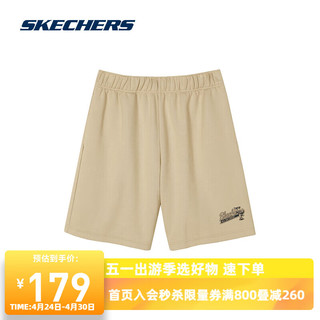 SKECHERS 斯凯奇 运动短裤男休闲宽松潮流重磅休闲裤子L224M042