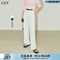 LILY 2024春新款通勤空气垂感轻薄高腰直筒舒适休闲裤女