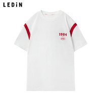 LEDIN 乐町 时尚潮流感乐町白色宽松上衣夏季新款短袖T恤女C3DAC3101 白色 M/160