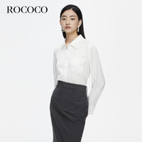 ROCOCO 洛可可 感垂坠面料顺滑上衣女醋酸凉感衬衫 白色 S