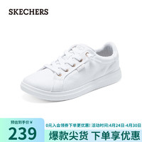 SKECHERS 斯凯奇 女士舒适轻质帆布鞋114453 白色/WHT 35.50