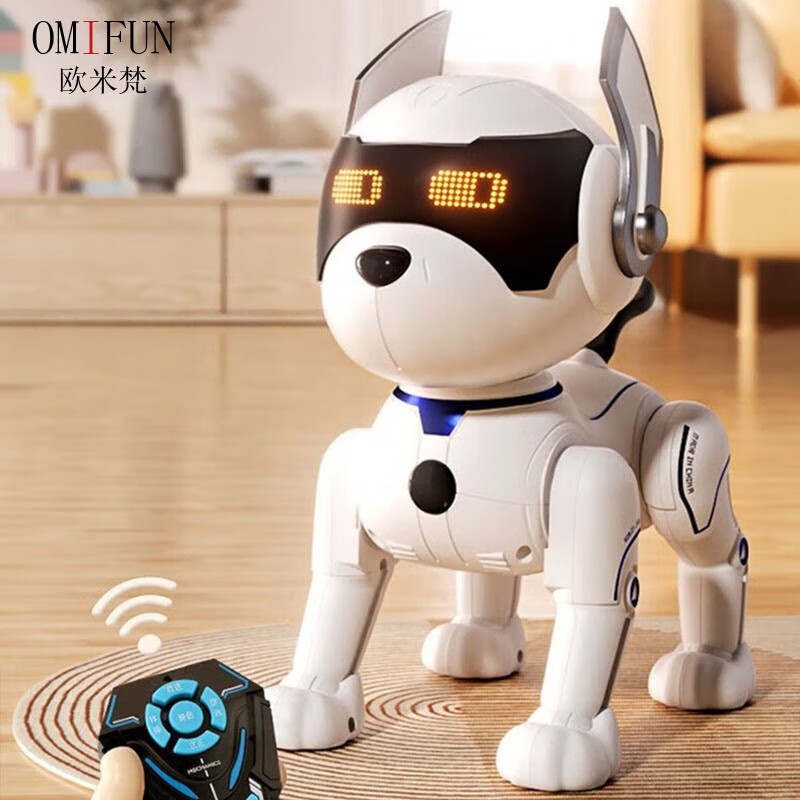 欧米梵声控智能机器狗儿童玩具婴幼儿早教机器人1-3岁男孩男孩 声控+遥控+触摸感应+动物模仿
