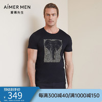 AIMER MEN 爱慕先生 19SS限量创意T圆领短袖上衣NS81B952