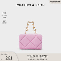 CHARLES & KEITH CHARLES＆KEITH22春新款CK2-51220004女士菱格毛绒单肩斜挎小方包