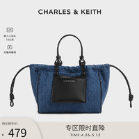 CHARLES & KEITH CHARLES&KEITH24春新款CK2-30671602柔软大容量托特包牛仔手提包