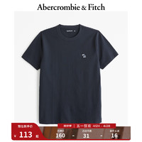 ABERCROMBIE & FITCH男装女装装 24春夏小麋鹿纯色圆领短袖T恤 358206-1 海军蓝 S (175/92A)