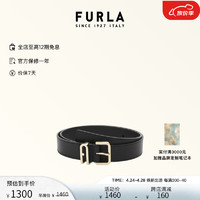 芙拉（FURLA）FURLA芙拉CAMELIA牛皮女士简约腰带 黑色 80