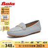 Bata 拔佳 乐福鞋女2024春季复古英伦风羊皮百搭通勤单鞋AE255AA4 蓝色 36