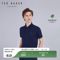 Ted Baker2024春夏男士简约纯色棉质通勤短袖Polo衫C41506 藏青色 1