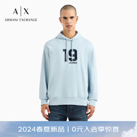 阿玛尼ARMANI EXCHANGE24春夏AX男装连帽落肩刺绣印花卫衣