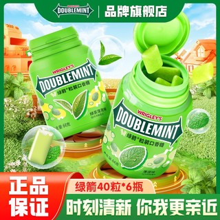 百亿补贴：DOUBLEMINT 绿箭 口香糖40粒瓶装绿茶原味薄荷味清新口气休闲糖果零食随身携带