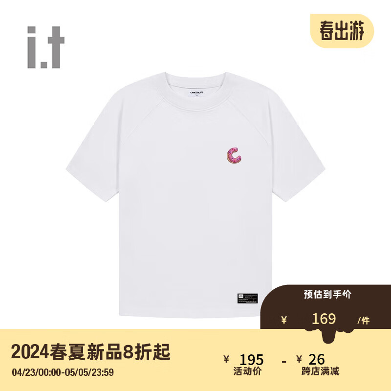 :CHOCOOLATE it 男装圆领短袖T恤2024夏季轻松潮流半袖M004460 WHX/白色 L