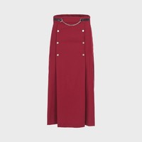 限尺码：Massimo Dutti 女士含羊毛摩登装饰链收腰显瘦压褶设计半截裙