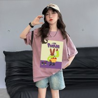 JJLKIDS 季季乐 女童T恤2024夏季新品韩系百搭儿童T恤
