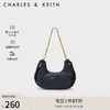 CHARLES & KEITH CHARLES&KEITH质感编织风单肩包腋下包饺子包包女包女士CK2-40671311 Navy深蓝色 S