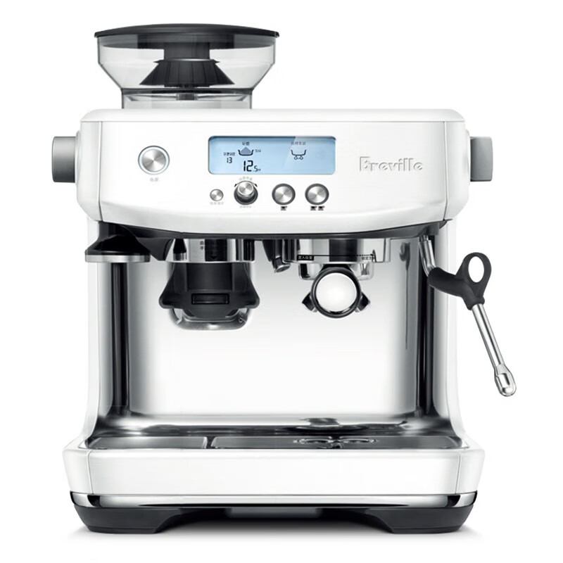 铂富（Breville） BES878 半自动意式咖啡机 家用  多功能咖啡机 海盐白