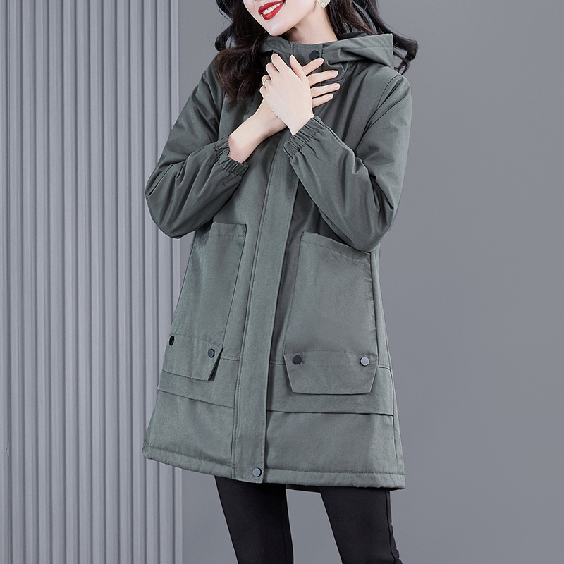 品牌中长款加厚派克服冬季时尚休闲外套大码保暖大衣