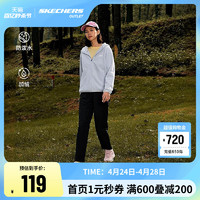 SKECHERS 斯凯奇 官方outlets 2024春季女子梭织长裤经久耐穿加绒款修饰腿型