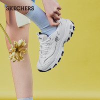 斯凯奇（Skechers）女鞋小白熊女士休闲鞋子厚底增高百搭运动软底老爹鞋女99999863 白色/海军蓝色/WNV 36