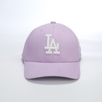 MLB 官方经典NY LA棒球帽男女情侣款四季遮阳帽户外运动休闲鸭舌帽 紫LA F